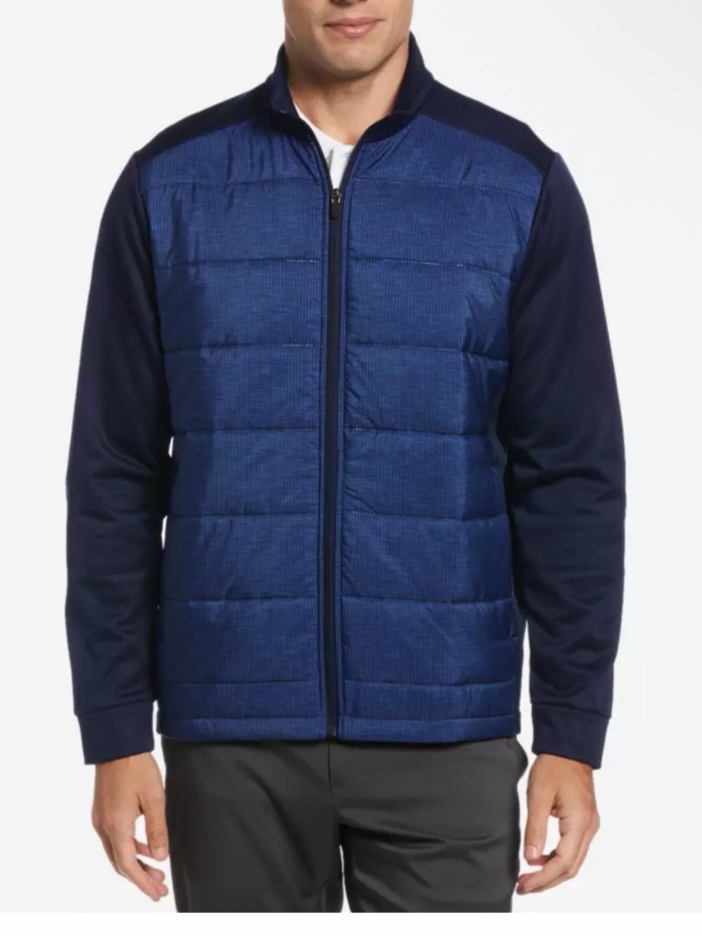 PGA Quilted Full-Zip Blue Fleece Lined Men’s Jacket Size XL